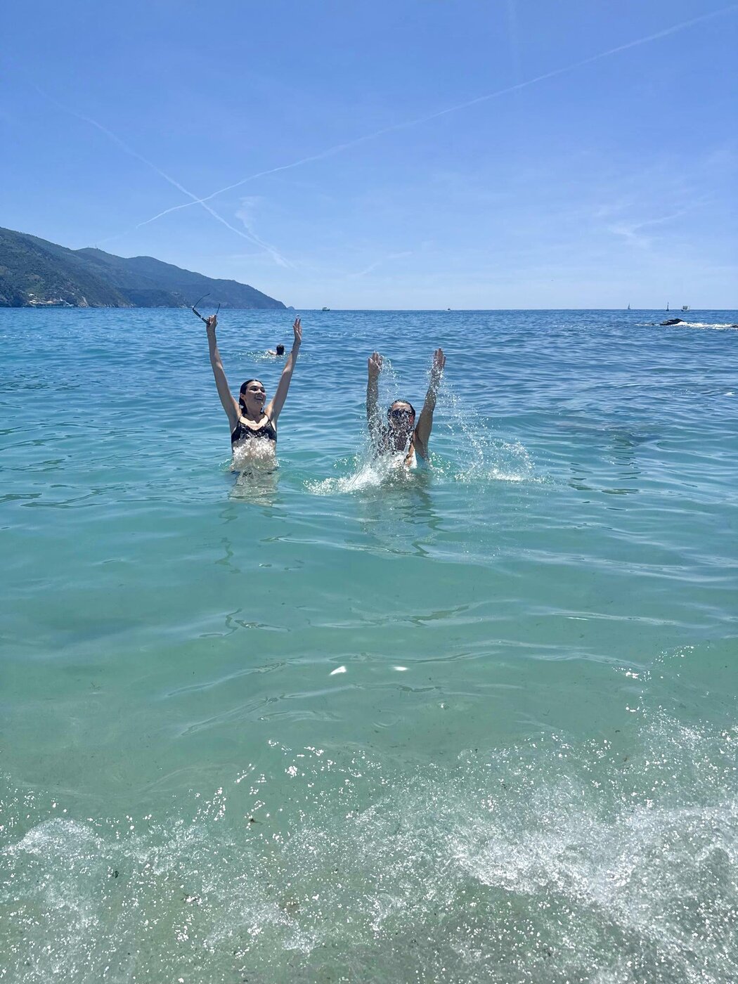 Jumping into the water