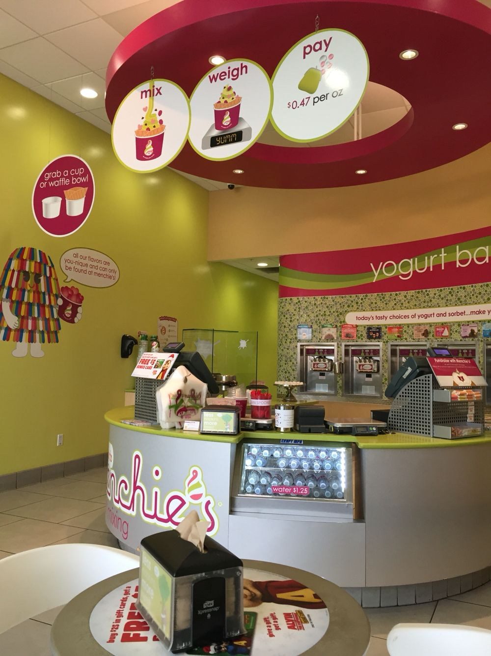 The mix, weigh and pay self-serve froyo shop counter