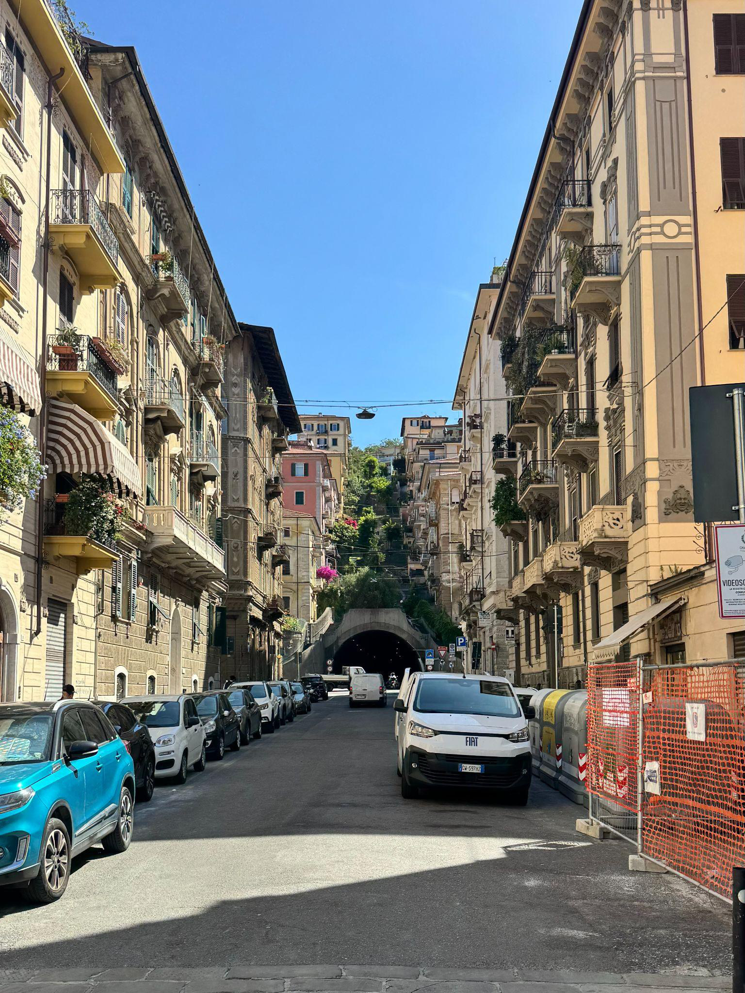 Walking through La Spezia toward the beach