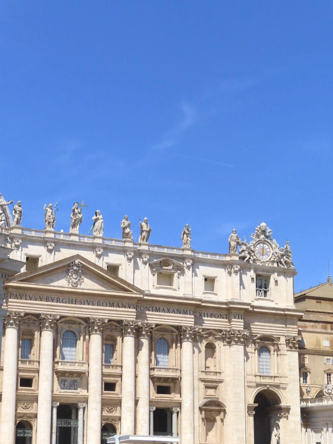 The facade of St. Peter&rsquo;s Basilica in Vatican City