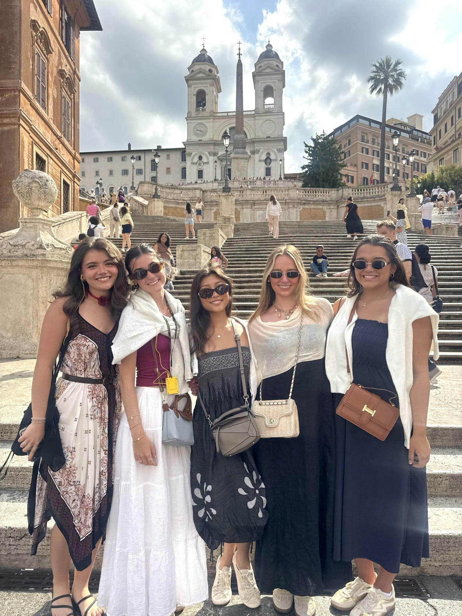 The group posing on the Spanish Steps